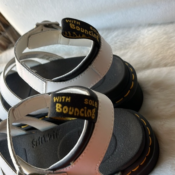 Dr Martens Blaire Quad Hydro White Leather Platform Sandals - Picture 5 of 12